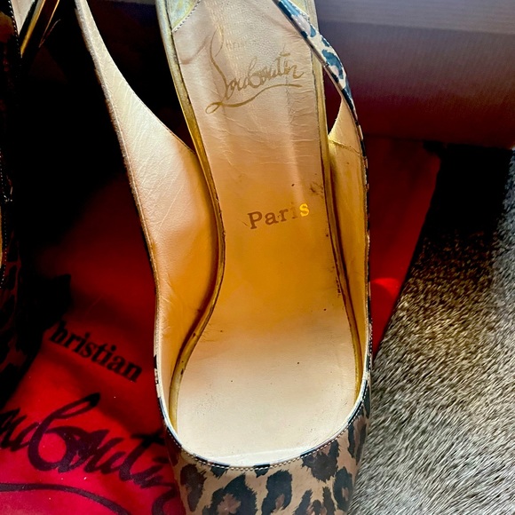 Authentic Christian Louboutin leopard print with peep toe - Picture 3 of 5
